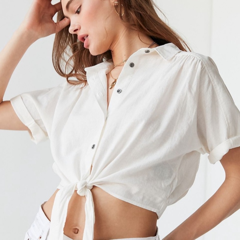 urban outfitters jena tie front top
